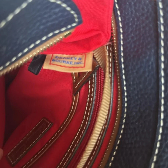 Dooney & Bourke Pebble Grain Leather Small Lexington Bag in Black and Brown - Picture 9 of 17